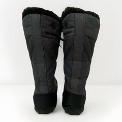 Columbia Snow Boots Youth Size 2 Gray Red Minx Mid III Waterproof Omni Heat Boot