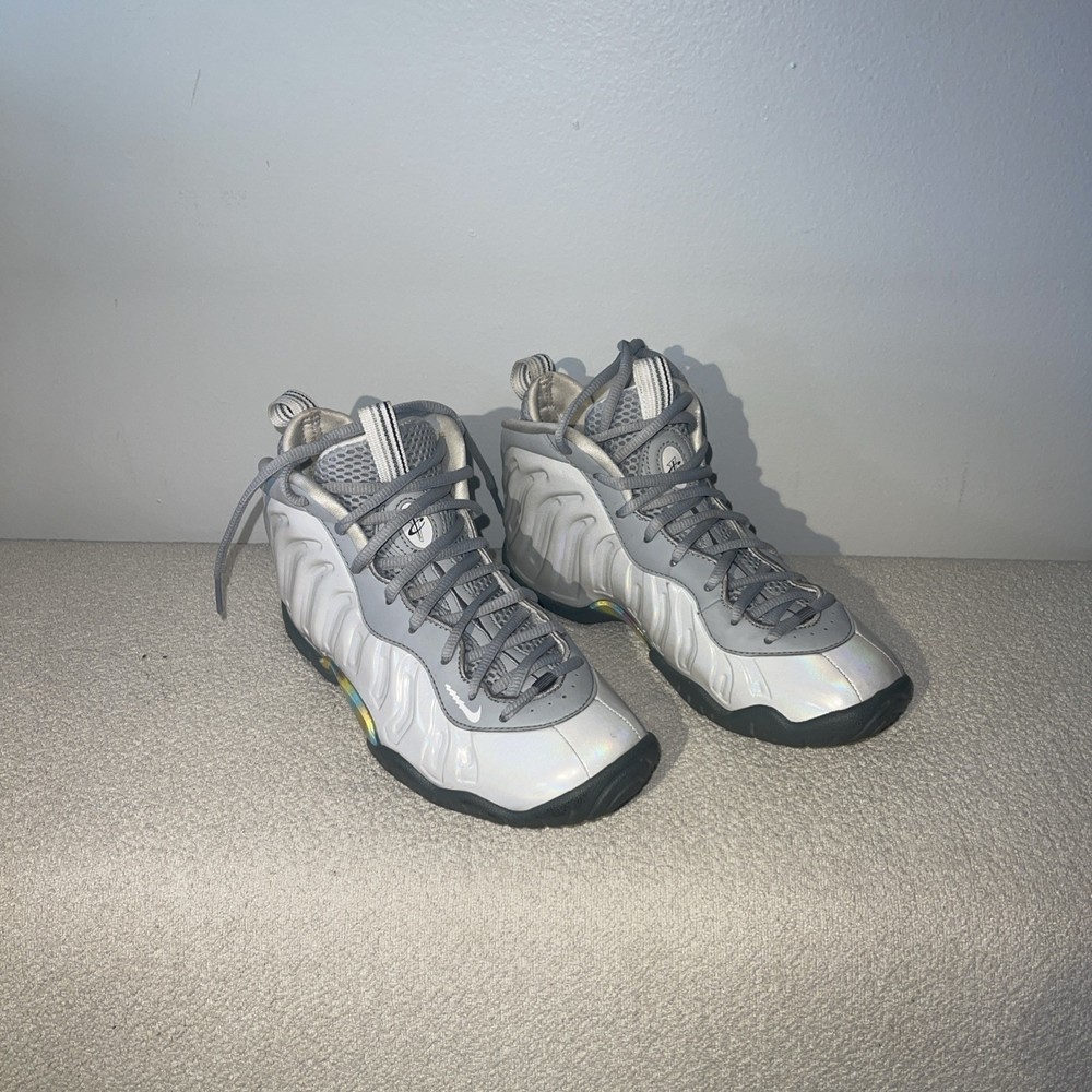 Nike Little Posite One KSA (GS) Light Smoke Grey Blue Fury CU1054-001 Sz 4.5Y