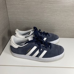 Adidas Gazelle Kids US 1 Shoes Blue White Suede Lace Up Athletic Sneakers G21963