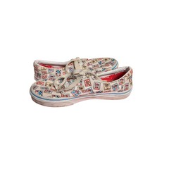 Vans Era Wheres Waldo Postage Stamp Sneakers Kids Size 3 Cream Red Blue Low Top