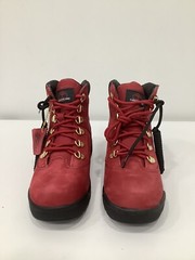 Timberland 6 inch Field Boot Dark Red Nubuck Leather Youth Size 4.5 Junior