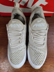Nike Air Max 270 White Metallic Silver 943345-103 Womens Size 7.5 Youth Size 6Y