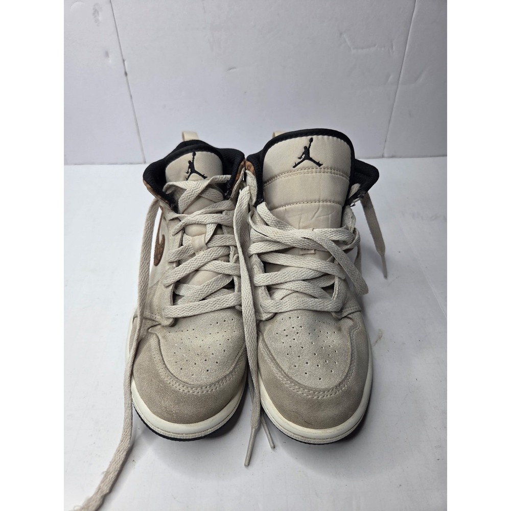 Jordan 1 Mid SE GS Elephant Print Light Orewood Brown DZ5370-102 Kids Size 2Y