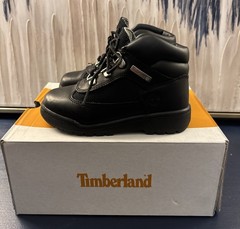 TIMBERLAND Field Boot Black Full Grain Leather Mid Lace Sz 10 Toddler
