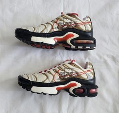 Nike Boys Air Max Plus – Boys‘ Running Shoes White/Black/Pure Platinum Size 5.5