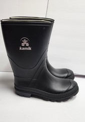 Kamik Kids Rain Boots Size 4 Unisex Boys/Girls Waterproof Rubber Pull On Black