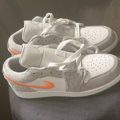 Jordan Air Jordan 1 Low Kids 7Y White Gray Orange Green DZ6333-083