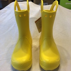 Crocs Kids Handle-It Rain Boots-Yellow-Big Kids Size J3 (12803-730) NIP & TAGS