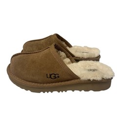 UGG Keegan Slide Slipper Chestnut Suede Shearling Slip On Shoes Kids Size 1 US