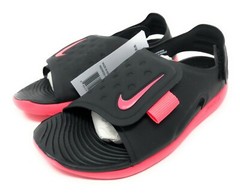 Nike Sunray Adjust 5 Black/Pink GS/PS Kids Girls Adjustable Sandals AJ9076 002
