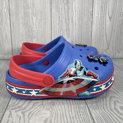 Crocs 202678 Size J1 Crocband Captain America Clog Youth Blue Croslite Slip-On