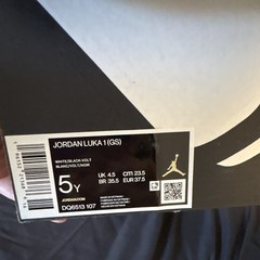 Jordan Luka 1 (GS) White/Black/Volt Basketball Sneaker Kids US 5Y