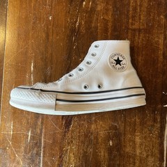 Converse Chuck Taylor All Star Move White Leather Platform High Top Kids Size 4