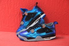 Retro Air Jordan 4 OG „Photon Blue“ Metallic‘ 1-of-1 Custom -Lions Rams NFL-