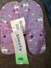 Kinnly Flip Flops Kids sizes Purple Unicorns 9/10 11/12 13/1 TX