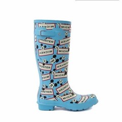 Hunter Boots Mickey Mouse Big Kids Original Waterproof Rain Boots Blue Wellies