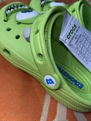 Crocs Monsters Inc Mike Wazowski Clogs Green Kids Size J2 Disney Pixar New