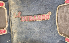 KIDS DURANGO SIZE 1 LEATHER WESTERN BOOTS PURPLE & GOLD SQUARE TOE
