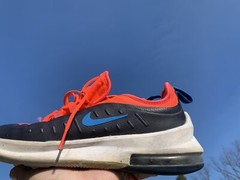 NIKE AIR MAX AXIS Orange Black Blue Logo Athletic Sneakers Sz 7Y 7 youth ❤️sj8m2