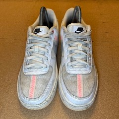 Nike Air Force 1 Low White Grey Pink Zig Zag AV0743-100 Kids 5.5Y Sneakers