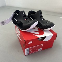 NIKE SUNRAY PROTECT 3 (TD) BLACK/WHITE SIZE 8C DH9465001 NWB
