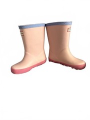 Hunter Kids First Classic Rain Boots Size 8 Toddler Light Pink Blue Trim Rubber