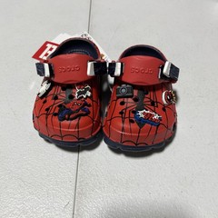 NWOT Crocs Marvel Team Spider Man All Terrain Kids Clogs Sandals Red, Size 5c
