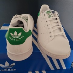 NEW ADIDAS STAN SMITH J PRIMEGREEN „CLOUD WHITE GREEN“ US 5.5
