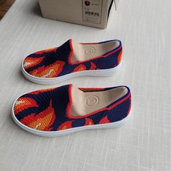 New! Rothy’s K10 Navy Flame Knit Slip On Shoes Little Kids Rothys Boys Toddler
