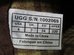 UGG Australia Brown Nubuck Leather Mid Calf Boots Youth Size 4 Style 1002069