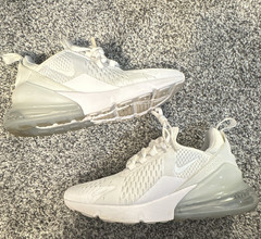 Nike Air Max 270 Unisex Kids White Mesh Sneakers 5.5Y (943345-103)