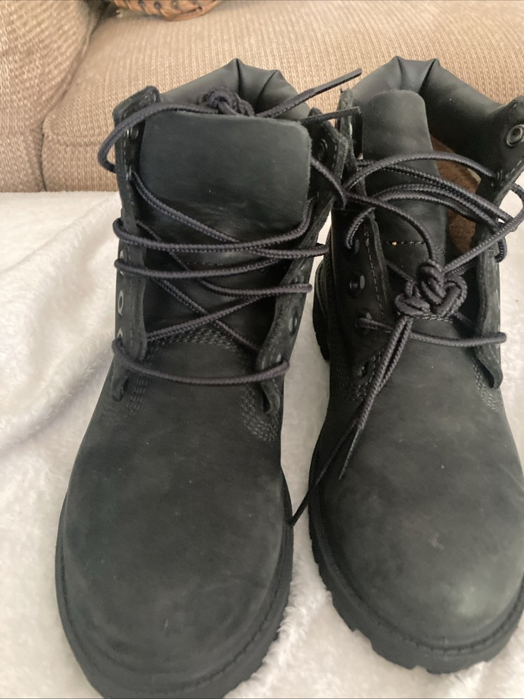 Timberland Classic Waterproof Nubuck Boot Black Youth Size 1 M/M TB 112707 001