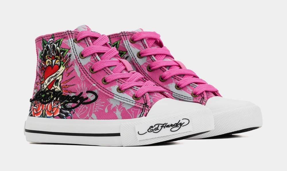 ED HARDY SKULL HIGH TOP PRESCHOOL LIFESTYLE SHOES 3Y