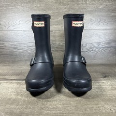 Hunter Black Biker Rain Adjustable Boots Moto Kids Size 1B/2G