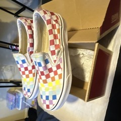 VANS Kids Slip-On Checkerboard Canvas Sneakers Multicolor US 6.5 Low Top