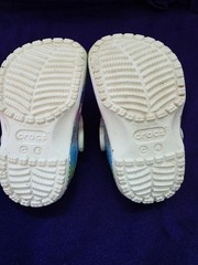 Crocs Classic Unisex Kids Clog Tie Dye Multicolor White Slip On US 4