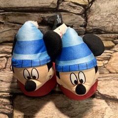 Disney Mickey Mouse Character Non Slip Slipper Sock Cuff Kids Size 9/10 NWT