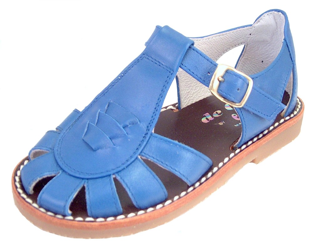 DE OSU -Spain -Blue Leather Fisherman Sandals -Boys/Girls -European -Sizes 10-2