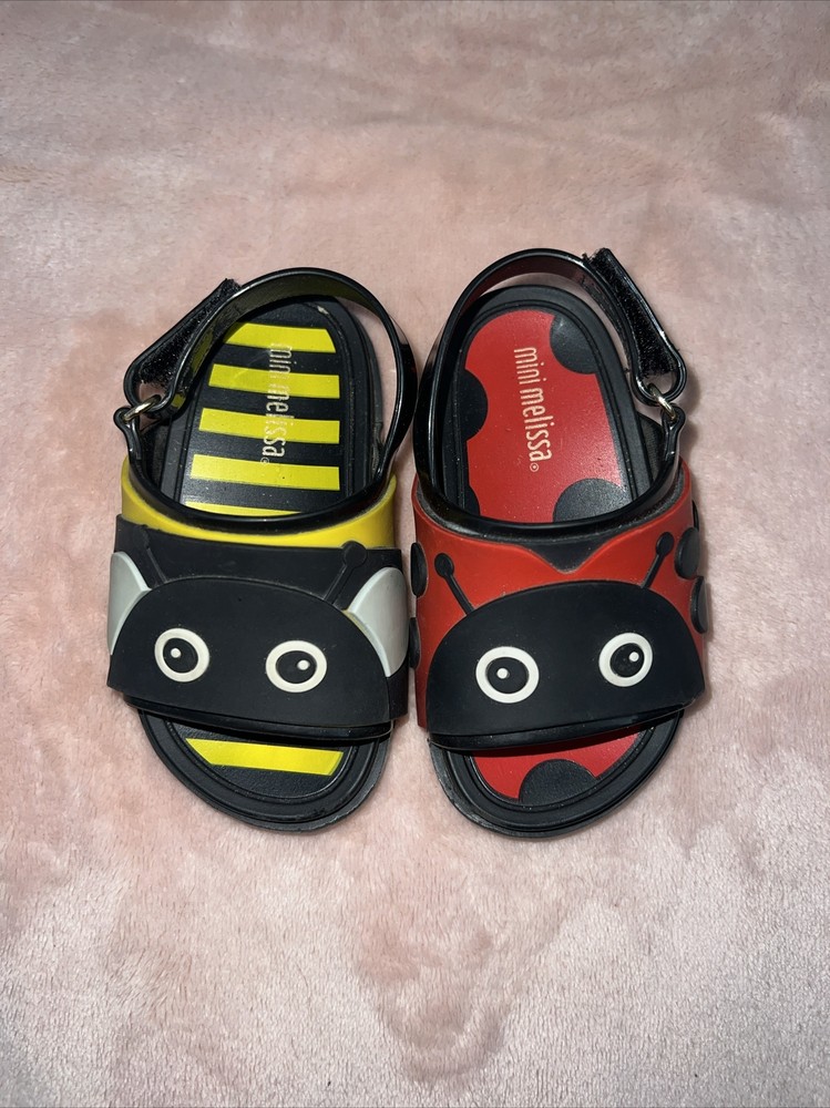 Mini Melissa Ladybug And Bumble Bee Sandals Size 6