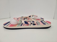 Pebbles VII Striped Roxy Flip Flop Sandals Youth Size 1 Shoes