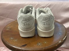 Nike Air Max 90 White Leather Low Top Lace-Up Sneaker Youth 5.5Y CD6864-100
