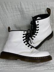 Dr Martens 1460 Junior White Leather Boots Side Zip Youth 5 EU 36