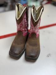 Durango Cowboy Kids Western Boots Tan Pink Size 9 M Rodeo Farm Fair Boots