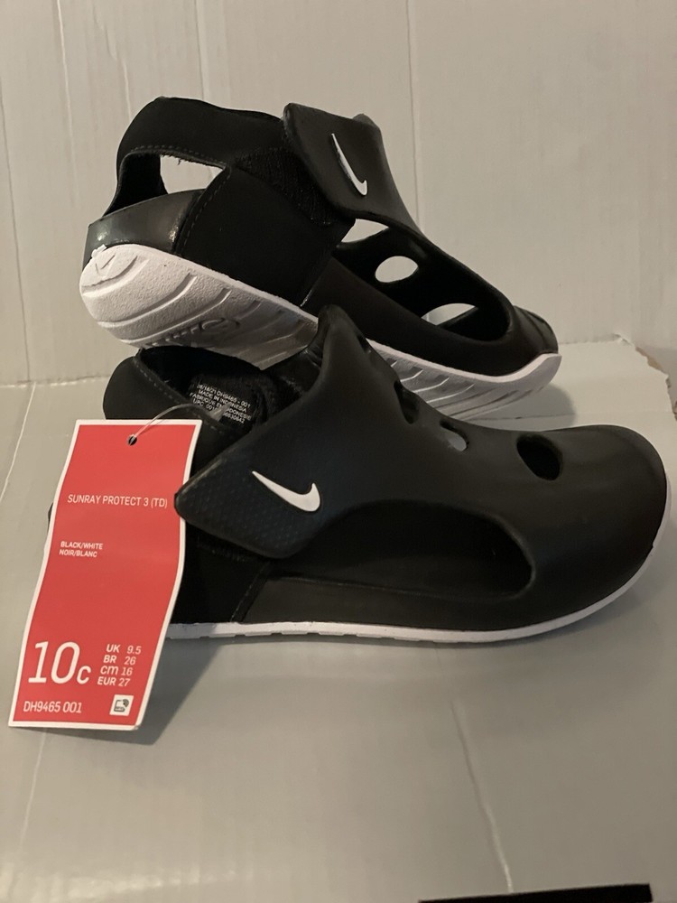 New Nike Sandals For Kids – Sunray Protect 3 Black And White-size 10- Unisex