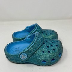 Crocs Kids Classic Glitter Clog Blue (C6)