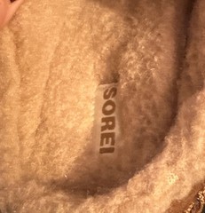 Sorel Youth Falcon Ridge Camel Brown Fleece Lined Suede Slippers Size 3 Unisex