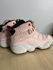Nike Air Jordan 6 Rings PS Atmosphere Pink Red White Youth Size 11C 323432-602