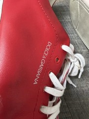 Authentic Dolce & Gabbana Red Leather Kids Sneakers Shoes 36