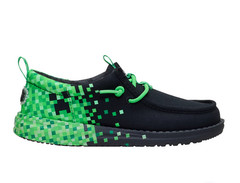 HEYDUDE Kids‘ Wally Minecraft Creeper Shoes – Black / Green