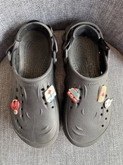 Crocs Echo Clogs Black J6 Croslite Slip On Shoes W Charms Youth Kids Unisex